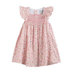 Floral Strawberry Smocked Flutter Dress - Lil Cactus