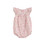Floral Strawberry Smocked Flutter Romper - Lil Cactus
