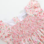Floral Strawberry Smocked Flutter Romper - Lil Cactus