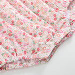 Floral Strawberry Smocked Flutter Romper - Lil Cactus