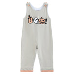 Gray Boo Applique Overalls - Lil Cactus