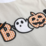 Gray Boo Applique Overalls - Lil Cactus