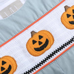 Gray Halloween Smocked Overalls - Lil Cactus
