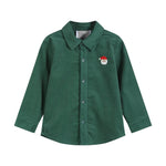 Green Corduroy Santa Dress Shirt - Lil Cactus