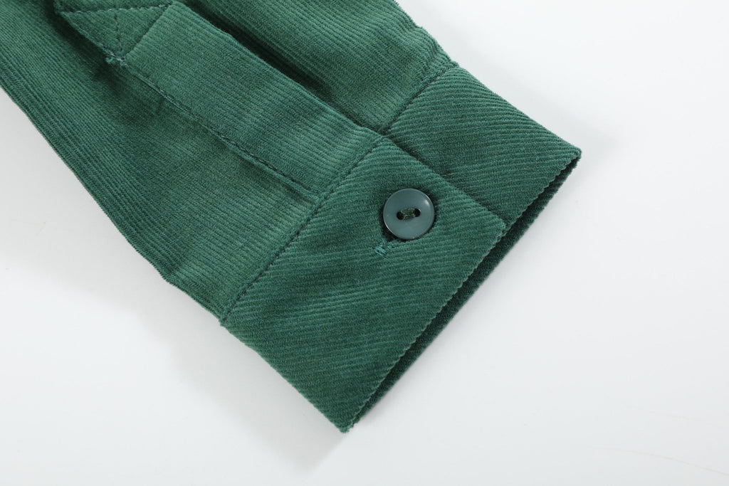 Green Corduroy Santa Dress Shirt - Lil Cactus