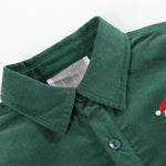 Green Corduroy Santa Dress Shirt - Lil Cactus