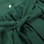 Green Corduroy Santa Smocked Dress - Lil Cactus