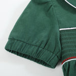 Green Corduroy Santa Smocked Dress - Lil Cactus