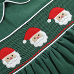 Green Corduroy Santa Smocked Dress - Lil Cactus