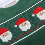 Green Corduroy Santa Smocked Overalls - Lil Cactus