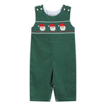 Green Corduroy Santa Smocked Overalls - Lil Cactus