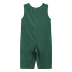 Green Corduroy Santa Smocked Overalls - Lil Cactus