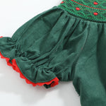 Green Corduroy Smocked Bishop Dress - Lil Cactus