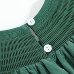 Green Corduroy Smocked Bishop Dress - Lil Cactus