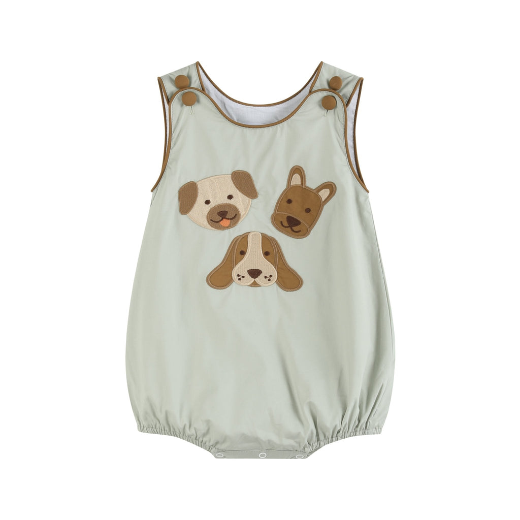Green Dog Applique Bubble Romper - Lil Cactus