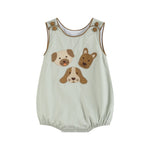 Green Dog Applique Bubble Romper - Lil Cactus