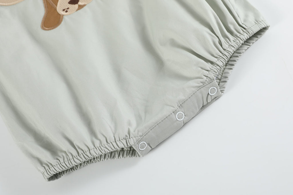 Green Dog Applique Bubble Romper - Lil Cactus