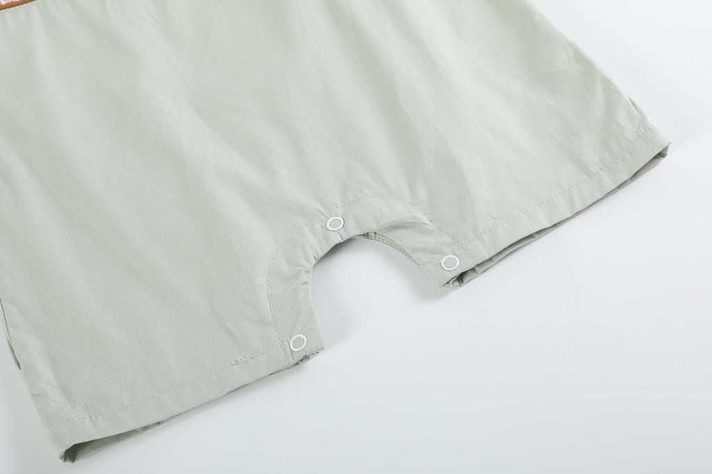 Green Dog Smocked Shortalls - Lil Cactus