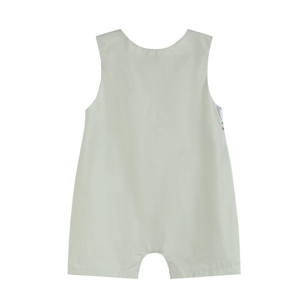 Green Dog Smocked Shortalls - Lil Cactus