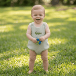 Green Gingham Alligator Bubble Romper - Lil Cactus