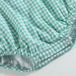 Green Gingham Watermelon Ruffle Romper - Lil Cactus