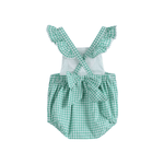 Green Gingham Watermelon Ruffle Romper - Lil Cactus