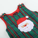 Green & Red Gingham Santa Overalls - Lil Cactus