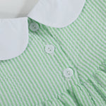 Green Seersucker Easter Bunny Ruffle Dress - Lil Cactus