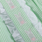 Green Seersucker Easter Bunny Ruffle Dress - Lil Cactus