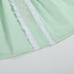 Green Seersucker Easter Bunny Ruffle Dress - Lil Cactus