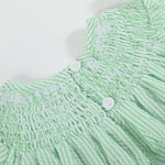 Green Seersucker Easter Bunny Smocked Bishop Dress - Lil Cactus
