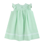 Green Seersucker Easter Bunny Smocked Bishop Dress - Lil Cactus