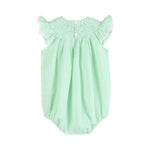 Green Seersucker Easter Bunny Smocked Flutter Romper - Lil Cactus