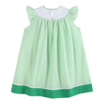 Green Seersucker Watermelon Smocked Bishop Dress - Lil Cactus