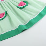 Green Seersucker Watermelon Smocked Bishop Dress - Lil Cactus