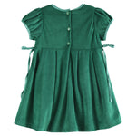 Green Velour and Satin Bow Christmas Dress - Lil Cactus