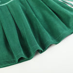 Green Velour and Satin Bow Christmas Dress - Lil Cactus
