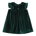 Green Velour Flutter Sleeve Dress - Lil Cactus