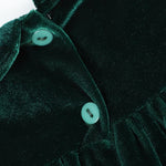 Green Velour Flutter Sleeve Dress - Lil Cactus
