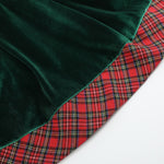 Green Velour Tartan Bows Dress - Lil Cactus