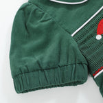Green Velvet Santa Smocked Dress and Bloomers - Lil Cactus