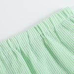 Green & White Stripe Watermelon Smocked Angel - Sleeve Dress & Bloomers - Lil Cactus