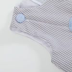 Grey Gingham Puppies in Truck Shortalls - Lil Cactus