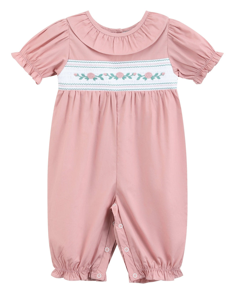 Heritage Rose Ruffle Smocked Playsuit - Lil Cactus
