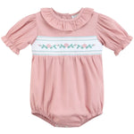 Heritage Rose Ruffle Smocked Romper - Lil Cactus