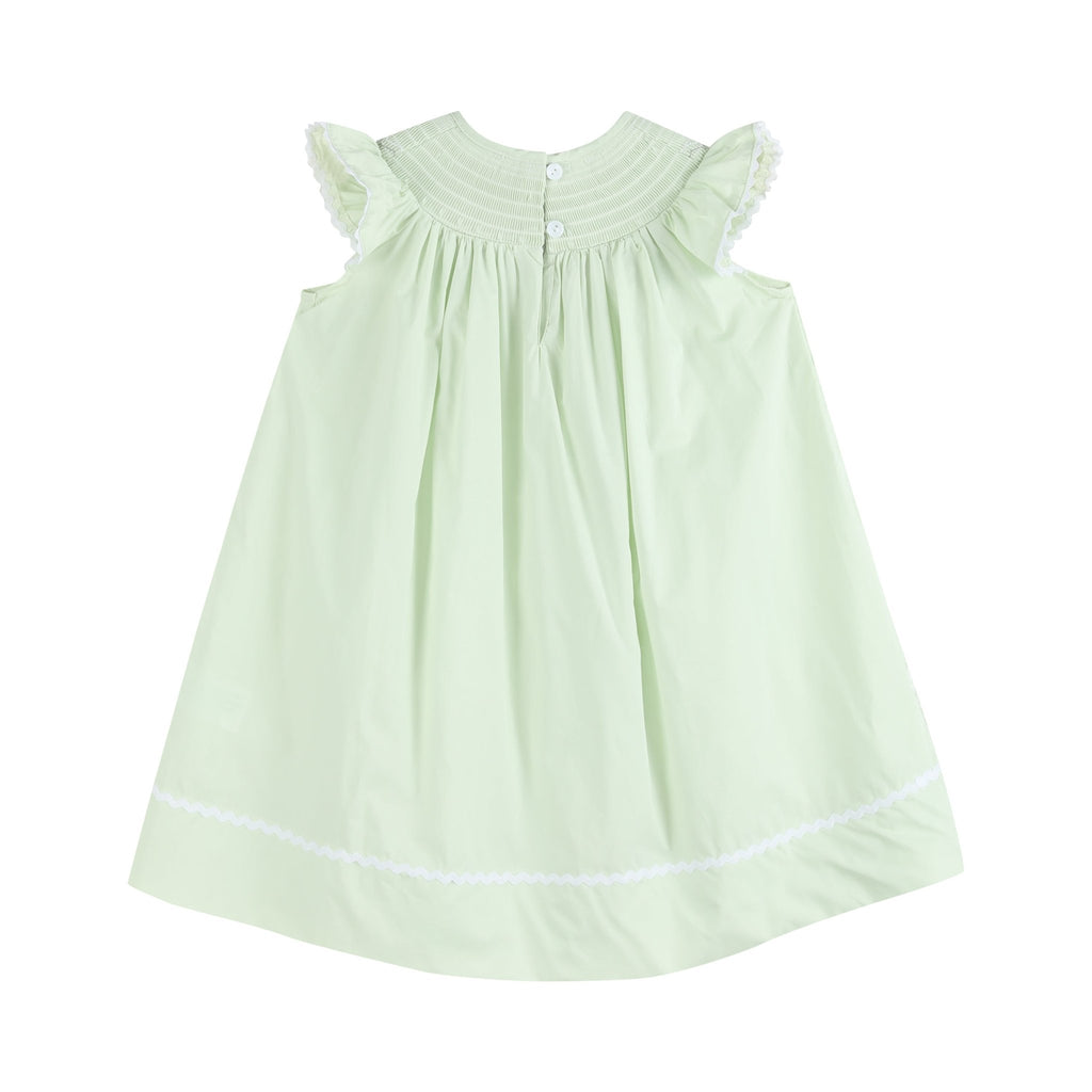 Honeydew Green Bunny Smocked Bishop Dress - Lil Cactus