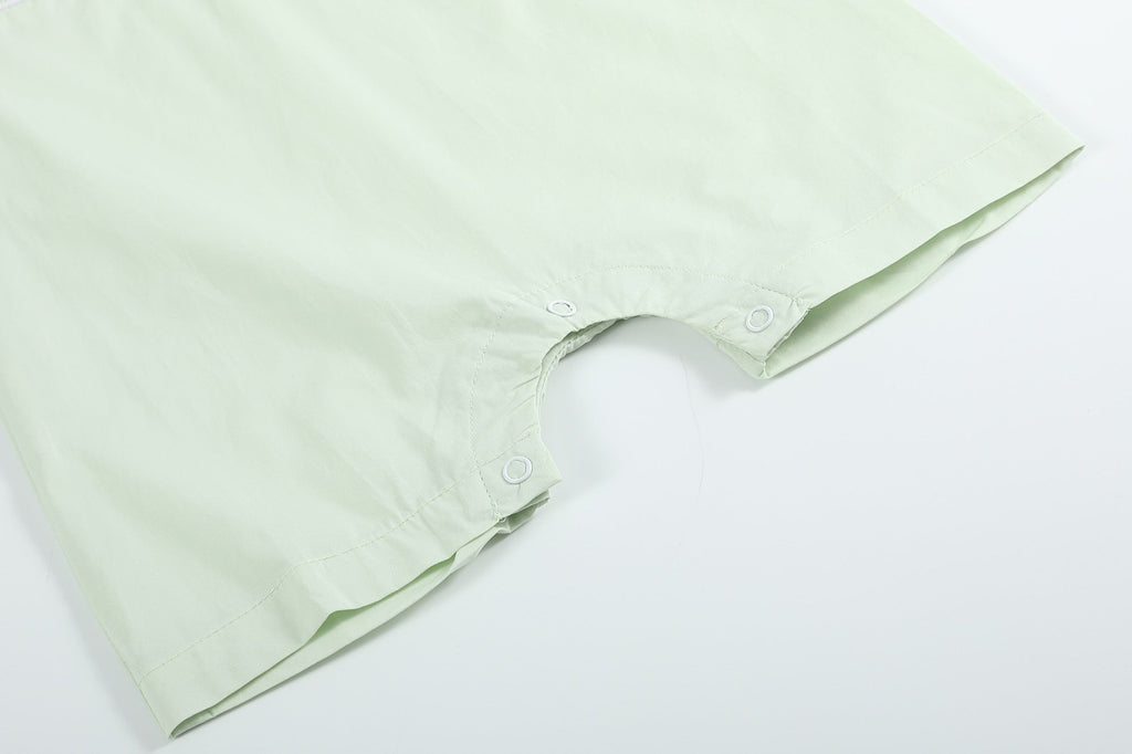 Honeydew Green Bunny Smocked Shortalls - Lil Cactus