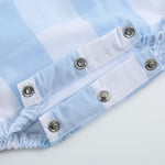 Large Blue Check Bubble Romper - Lil Cactus