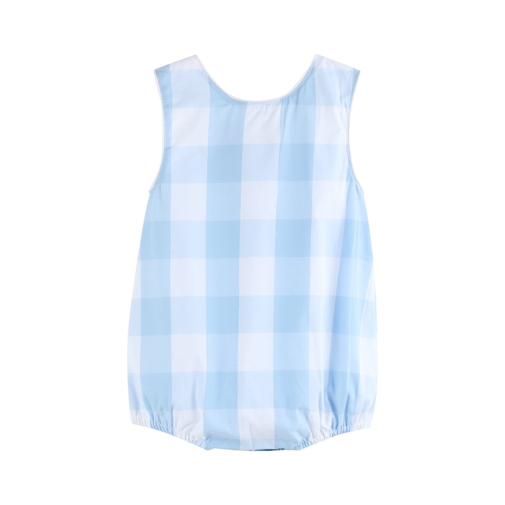 Large Blue Check Bubble Romper - Lil Cactus