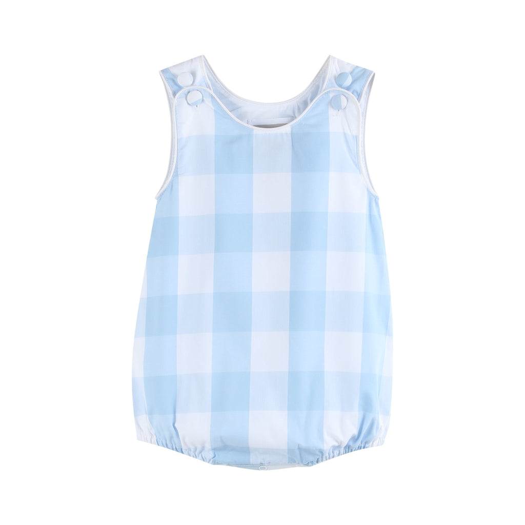 Large Blue Check Bubble Romper - Lil Cactus